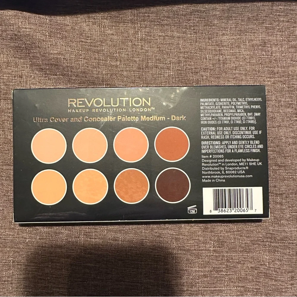 Revolution Cover & Conceal Palette - Blendable Cream Concealers Medium Dark NIB